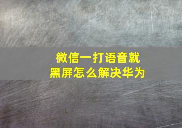 微信一打语音就黑屏怎么解决华为