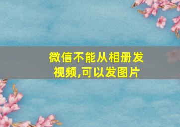 微信不能从相册发视频,可以发图片