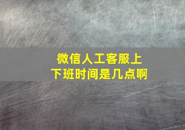 微信人工客服上下班时间是几点啊