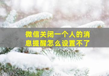 微信关闭一个人的消息提醒怎么设置不了