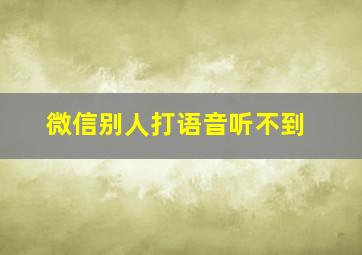 微信别人打语音听不到