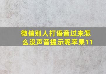 微信别人打语音过来怎么没声音提示呢苹果11