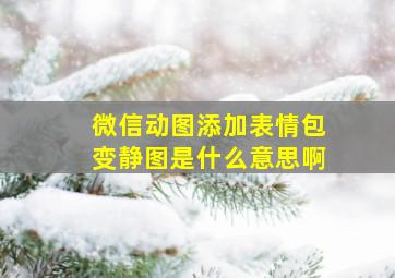 微信动图添加表情包变静图是什么意思啊