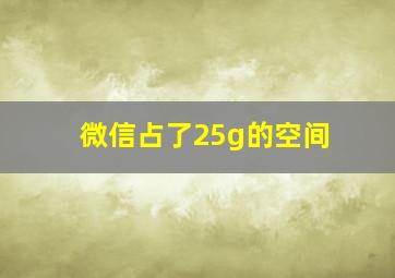 微信占了25g的空间