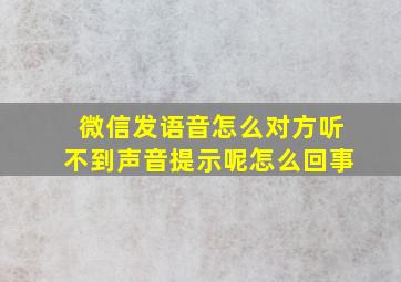 微信发语音怎么对方听不到声音提示呢怎么回事