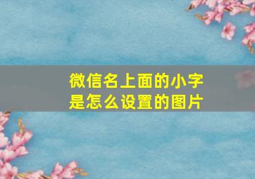 微信名上面的小字是怎么设置的图片