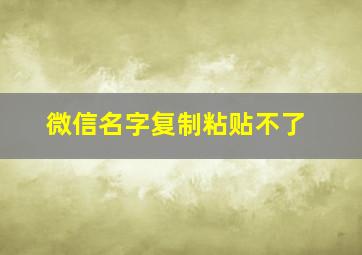 微信名字复制粘贴不了