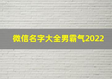 微信名字大全男霸气2022