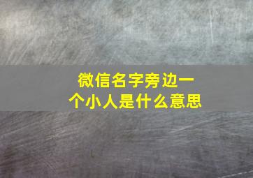 微信名字旁边一个小人是什么意思