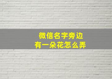 微信名字旁边有一朵花怎么弄