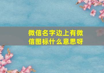 微信名字边上有微信图标什么意思呀