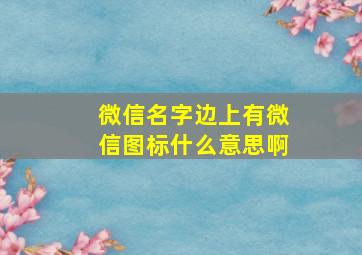 微信名字边上有微信图标什么意思啊