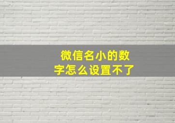 微信名小的数字怎么设置不了