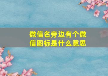 微信名旁边有个微信图标是什么意思