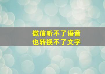 微信听不了语音也转换不了文字