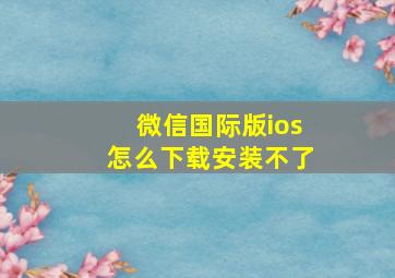 微信国际版ios怎么下载安装不了