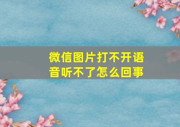 微信图片打不开语音听不了怎么回事