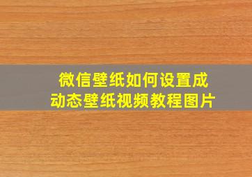 微信壁纸如何设置成动态壁纸视频教程图片