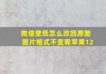 微信壁纸怎么改回原图图片格式不变呢苹果12