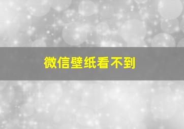 微信壁纸看不到