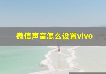 微信声音怎么设置vivo