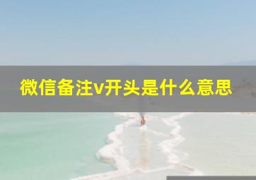 微信备注v开头是什么意思