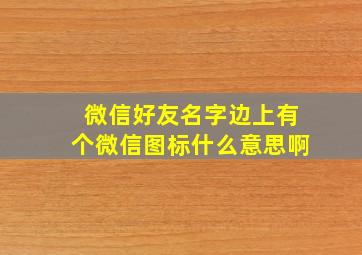 微信好友名字边上有个微信图标什么意思啊