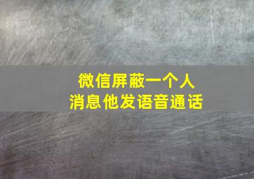 微信屏蔽一个人消息他发语音通话