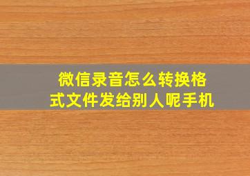 微信录音怎么转换格式文件发给别人呢手机