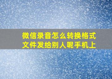 微信录音怎么转换格式文件发给别人呢手机上