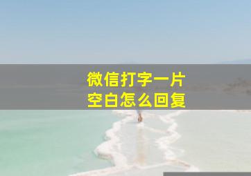 微信打字一片空白怎么回复