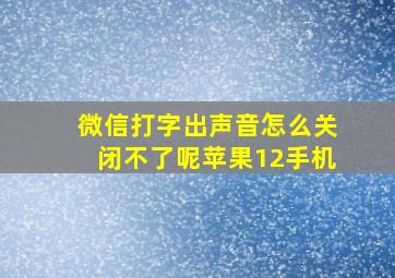 微信打字出声音怎么关闭不了呢苹果12手机