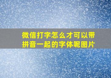 微信打字怎么才可以带拼音一起的字体呢图片