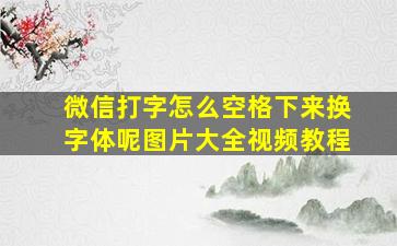 微信打字怎么空格下来换字体呢图片大全视频教程