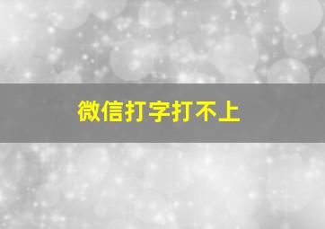 微信打字打不上