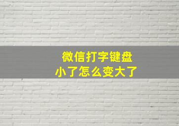 微信打字键盘小了怎么变大了