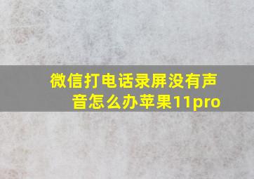 微信打电话录屏没有声音怎么办苹果11pro