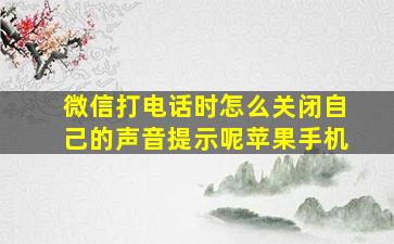 微信打电话时怎么关闭自己的声音提示呢苹果手机