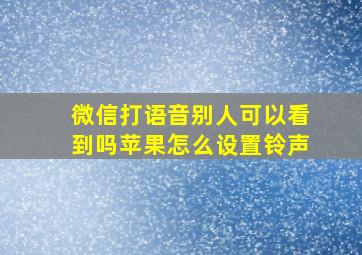 微信打语音别人可以看到吗苹果怎么设置铃声