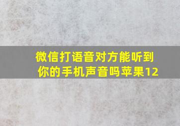 微信打语音对方能听到你的手机声音吗苹果12