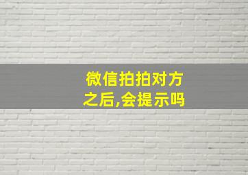 微信拍拍对方之后,会提示吗