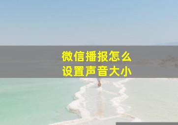 微信播报怎么设置声音大小