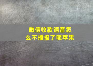 微信收款语音怎么不播报了呢苹果