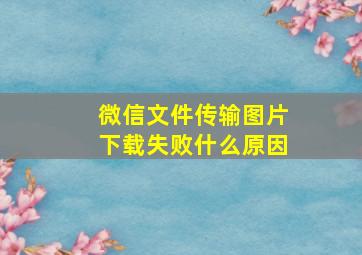 微信文件传输图片下载失败什么原因