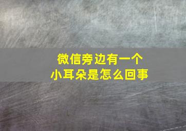 微信旁边有一个小耳朵是怎么回事