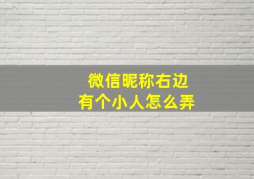 微信昵称右边有个小人怎么弄