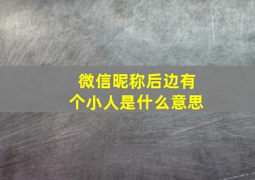 微信昵称后边有个小人是什么意思