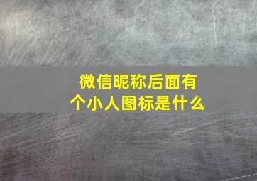 微信昵称后面有个小人图标是什么