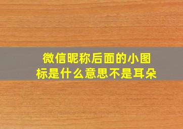 微信昵称后面的小图标是什么意思不是耳朵