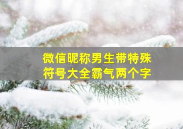 微信昵称男生带特殊符号大全霸气两个字